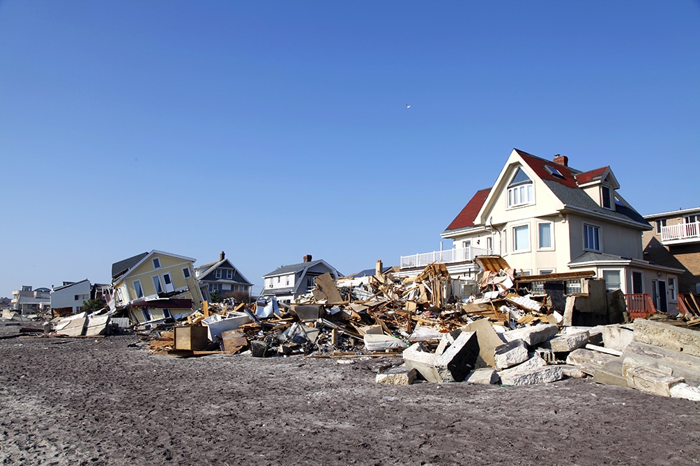 Hurricane Sandy Destruction of coastal homes