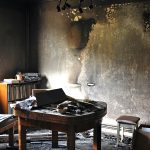 Destroyed Interior Of A House After A Fire